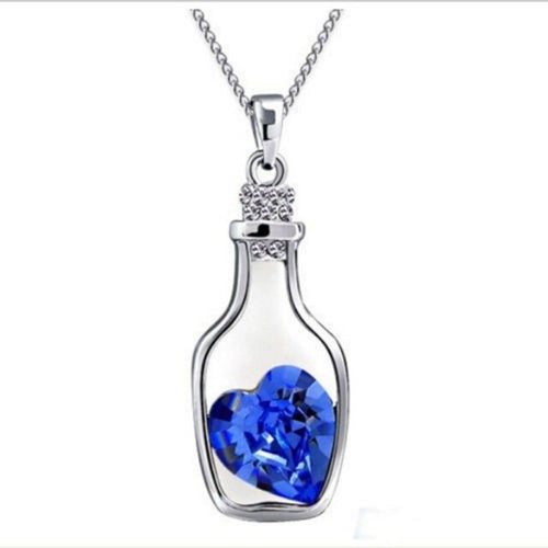 Heart Crystal Rhinestone Silver Chain Pendant Necklace Jewelry Love Gift For Women